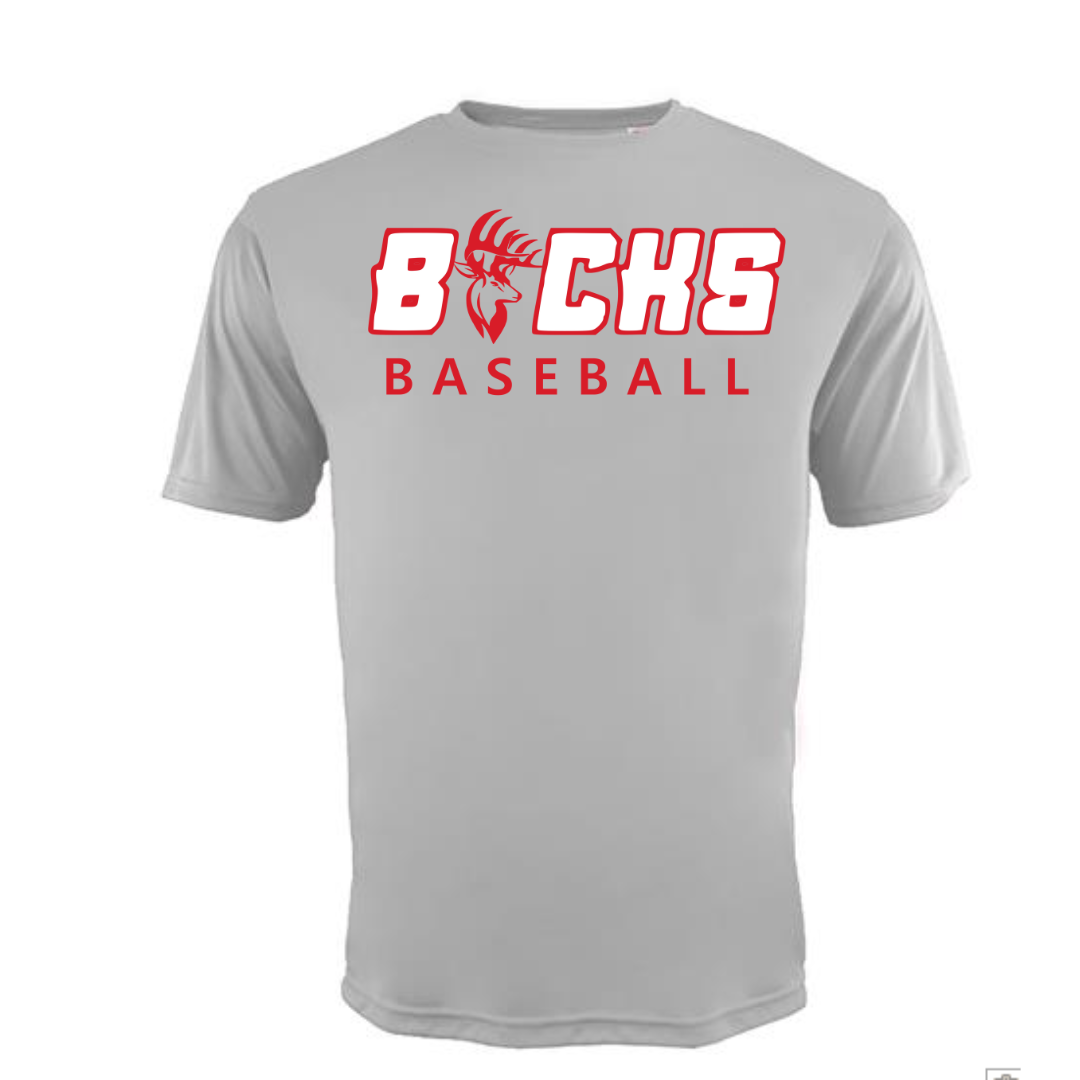 Grey Bucks Baseball with Buck Head - Short Sleeve