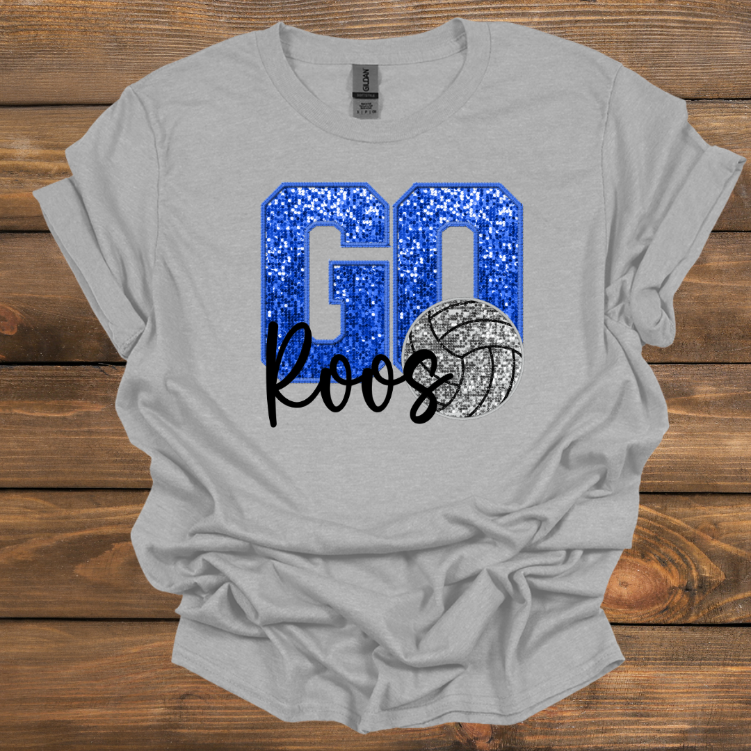 Roo Volleyball Faux Glitter- Tshirt & Crewneck (2 Colors)