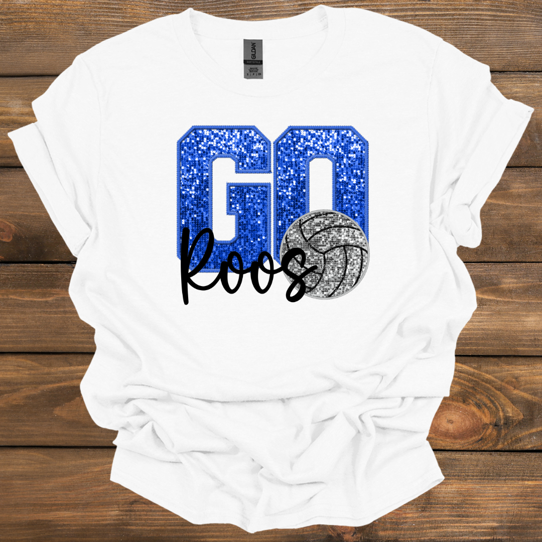 Roo Volleyball Faux Glitter- Tshirt & Crewneck (2 Colors)