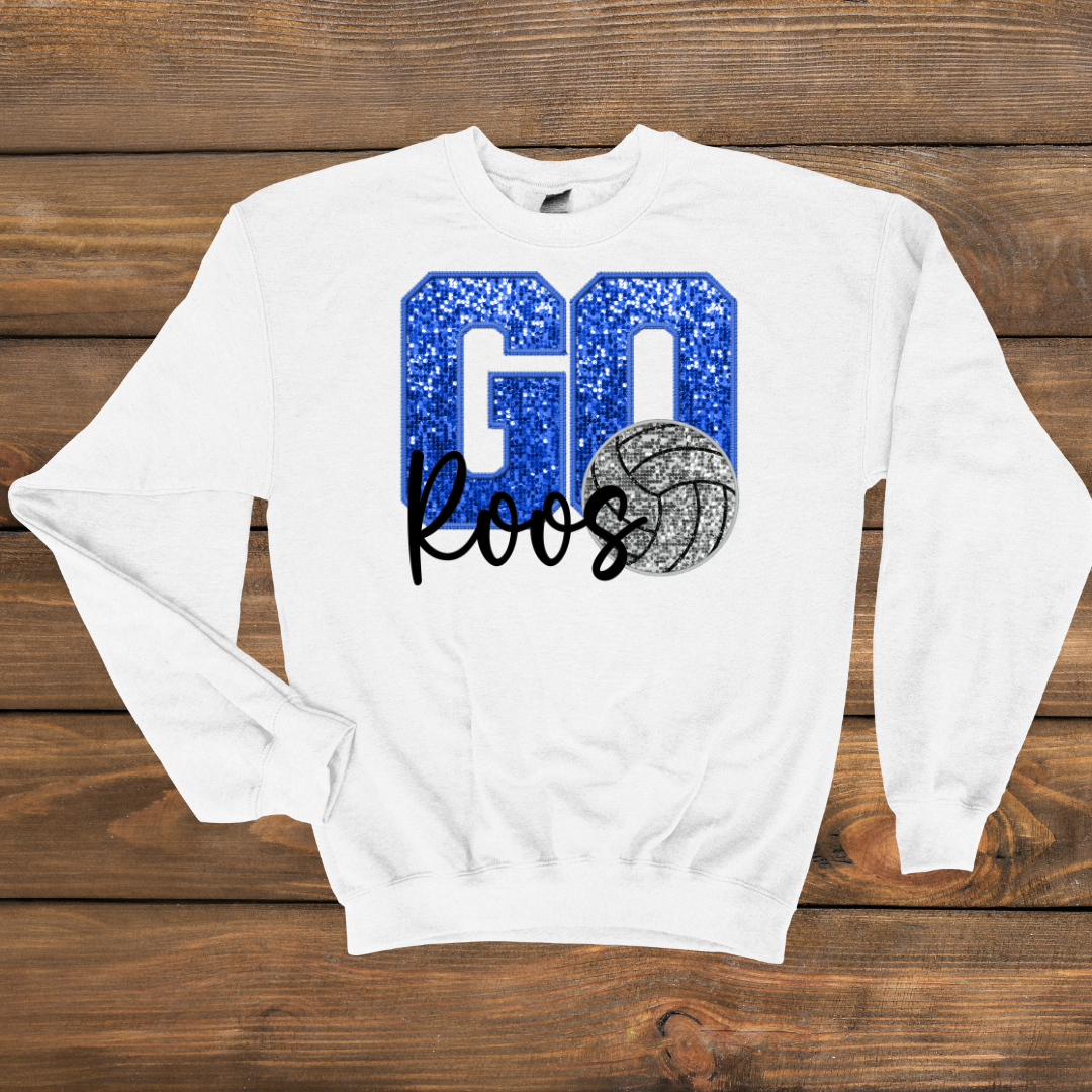 Roo Volleyball Faux Glitter- Tshirt & Crewneck (2 Colors)