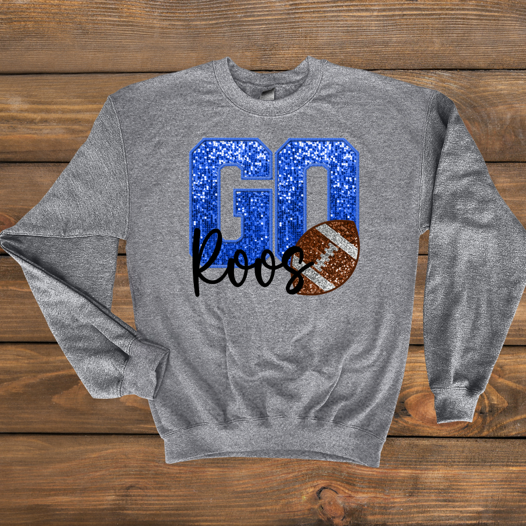 Roo Football Faux Glitter - Tshirt & Crewneck (2 colors)