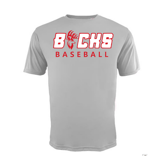 Grey Bucks Baseball with Buck Head - DRI FIT