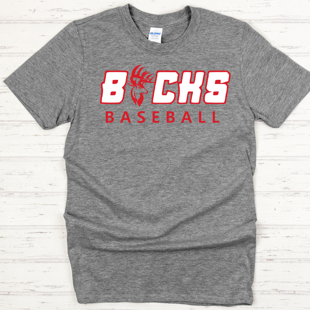 Grey Bucks Baseball with Buck Head T-Shirt