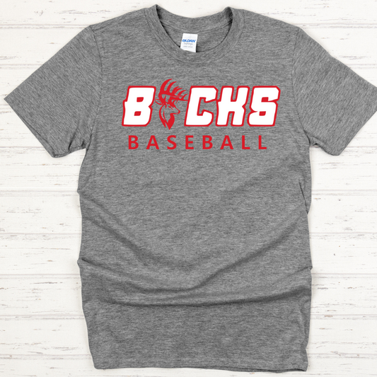 Grey Bucks Baseball with Buck Head T-Shirt