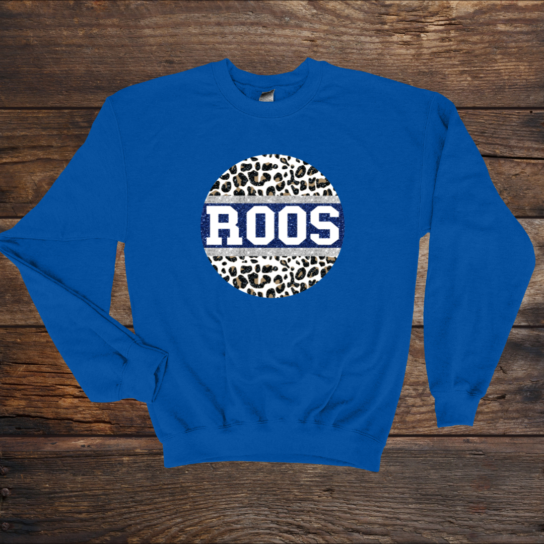 Roo Leopard Faux Glitter - Crewneck (4 colors)