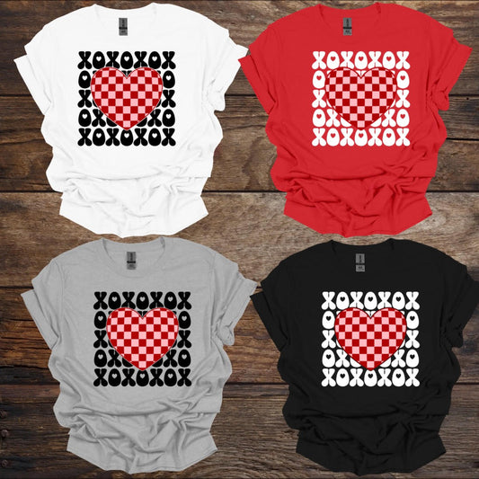 XOXO Checkered Heart