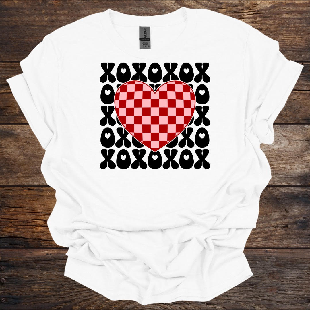 XOXO Checkered Heart